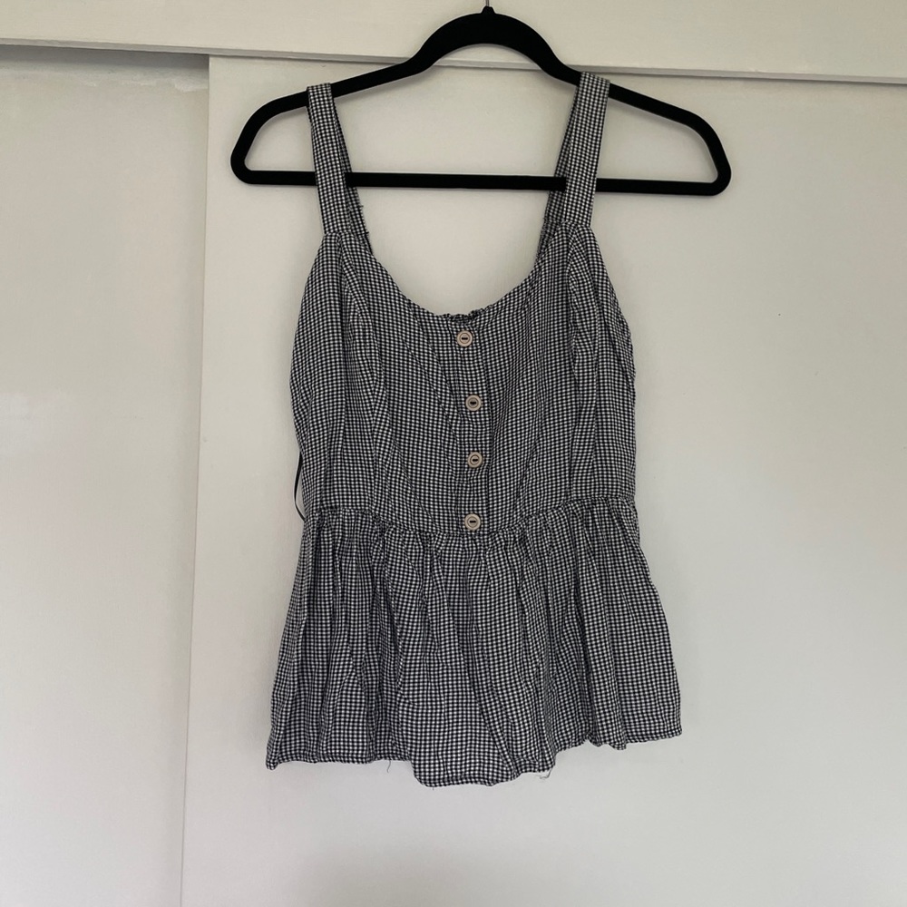 Tiny Checkered Peplum Tank